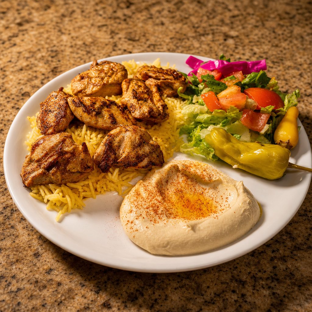 Chicken Kabob Plate.