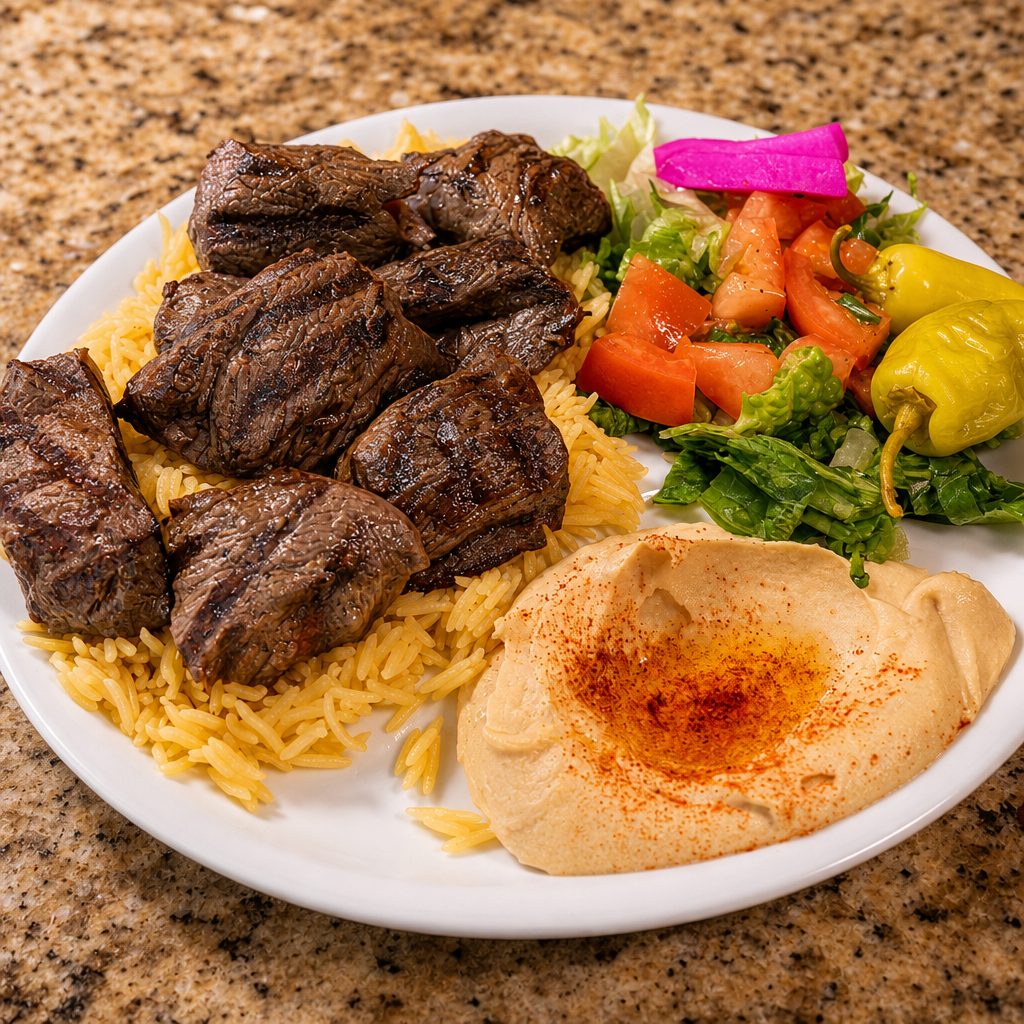 Beef Kabob Plate.