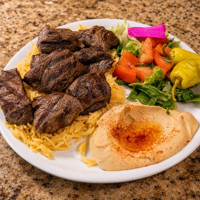 Beef Kabob Plate.